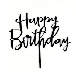 Топпер "Happy Birthday" черный 9*15 см. 4150217