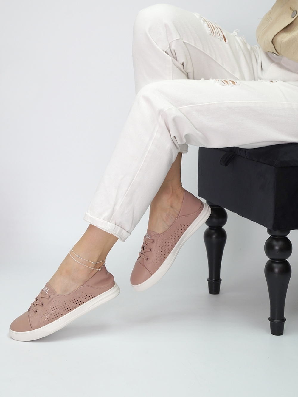 Кеды женские летние натуральная кожа