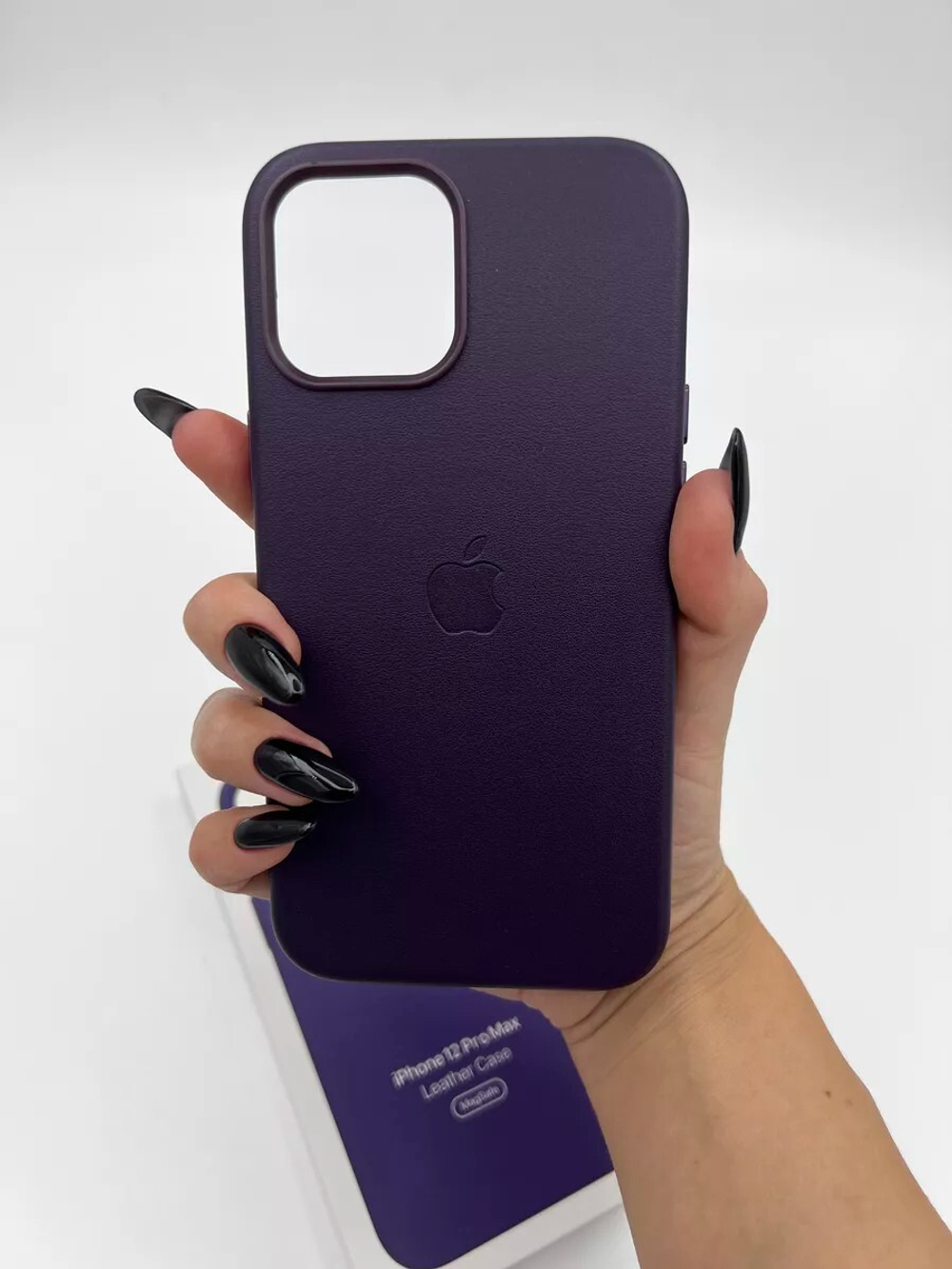 Кожаный чехол Leather Case iPhone 12 Pro Max, Dark Cherry