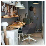 Офисный стул - IKEA TOSSBERG/LÅNGFJÄLL/LANGFJALL/ТОССБЕРГ/ЛОНГФЬЕЛЛЬ ИКЕА, 67х57х67 см, темно-серый