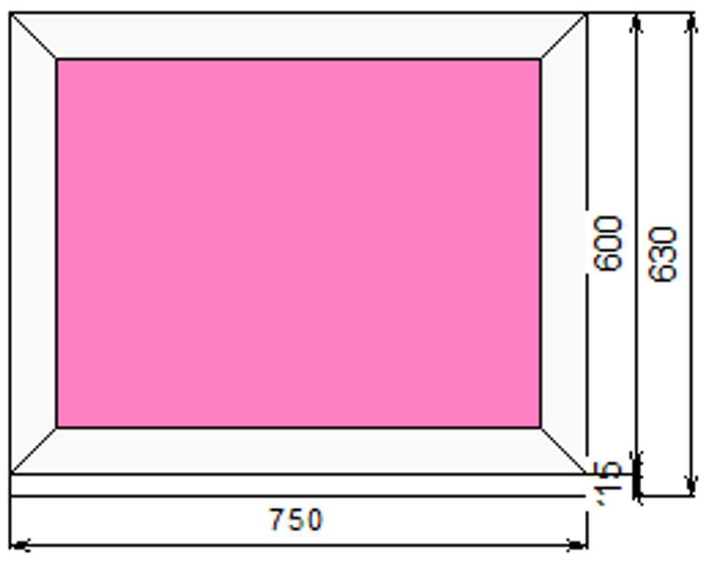 Пластиковое окно 600 х 750 ТермА Эко с глухой створкой
