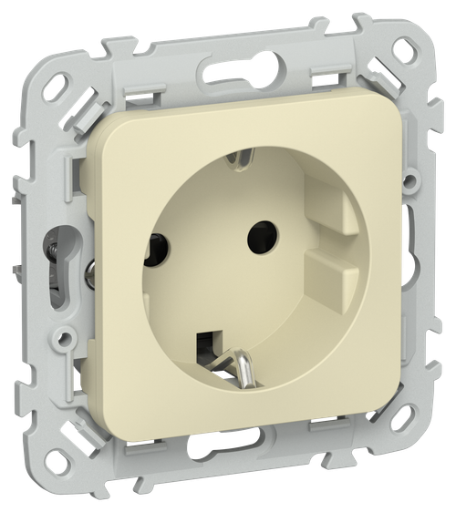 FLITE Розетка с заземлением с защитными шторками 16А РСш11-0-ФлН навахо IEK