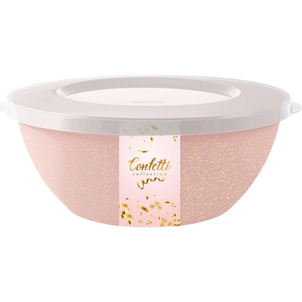 Миска пластиковая 5л с крышкой «Confetti» клубничное пралине
