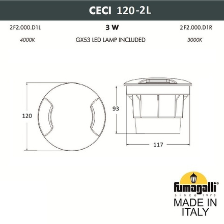 Грунтовый светильник FUMAGALLI CECI 120-2L 2F2.000.000.AXG1L