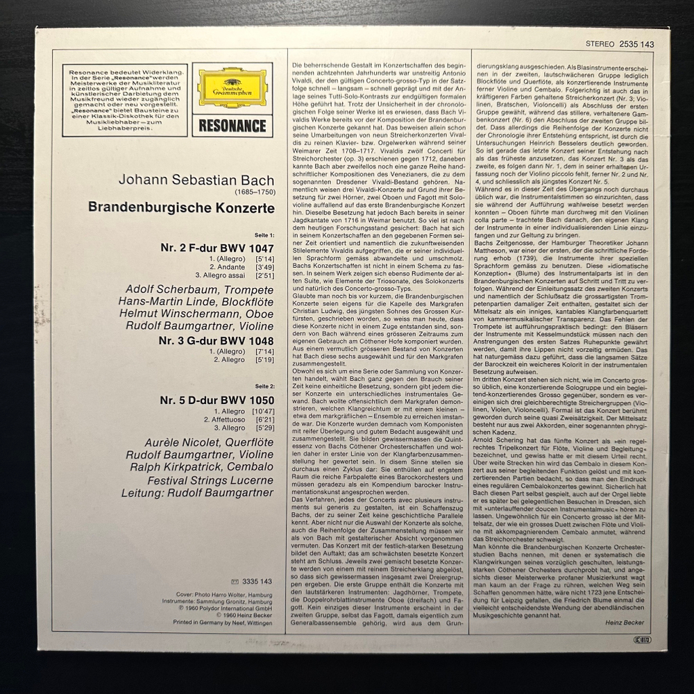Бах - Бранденбургские концерты № 2, 3, 5 (Германия)