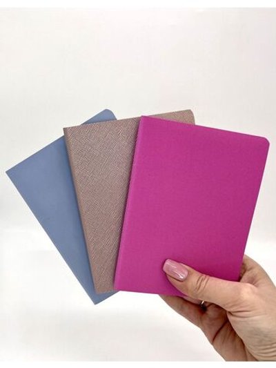 Набор 3 блокнота 88л (138*102мм) линейка розовый, перламутровый, голубой (5447-2)