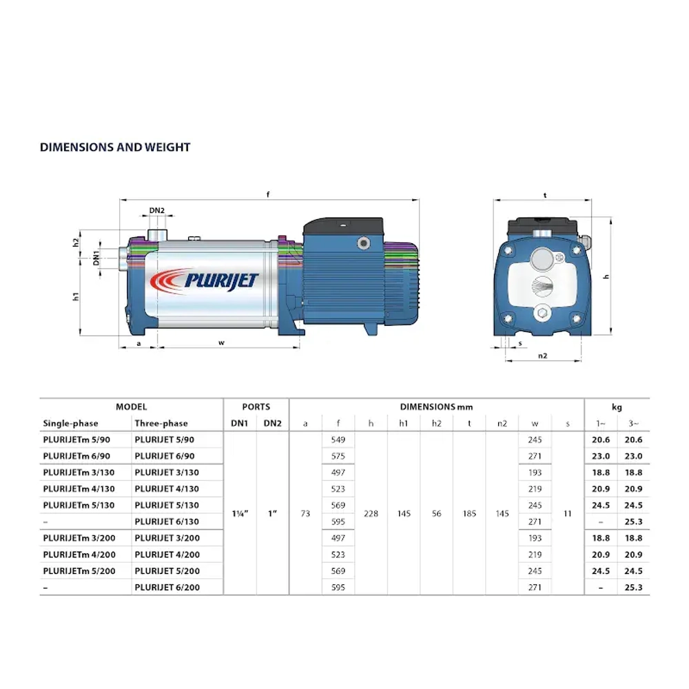Насос самовсасывающий Pedrollo PLURIJET 3/130, 43PJCI15038A