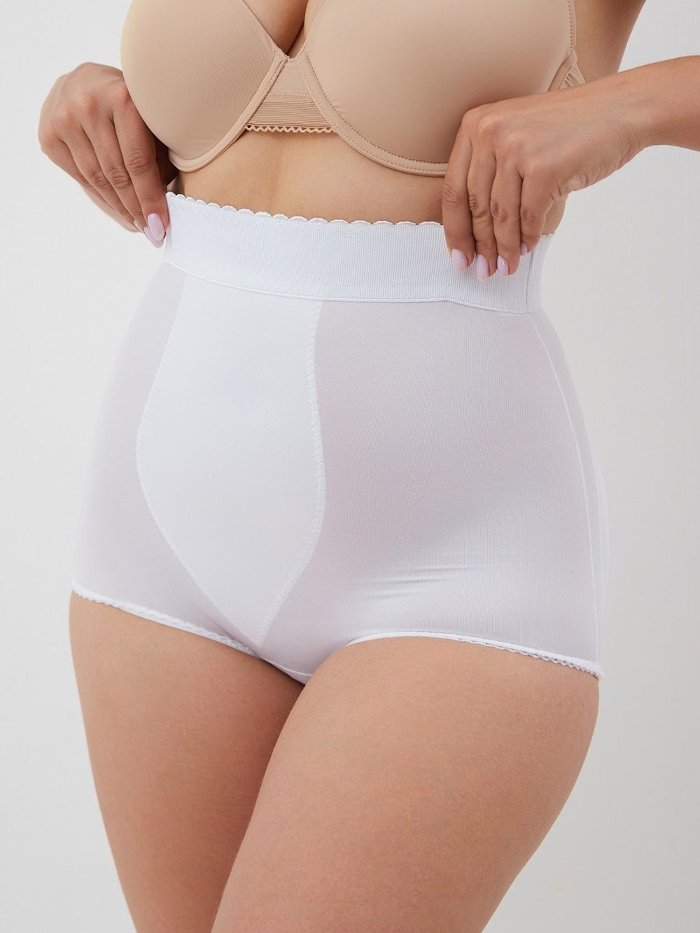 Шелковистые трусы с завышенной талией и пуш-ап эффектом (Размер: XL) (Цвет: кофейный)