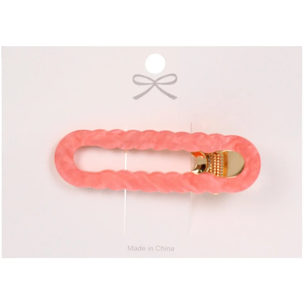 Зажим для волос 1шт на блистере «ЛАВАНДА», классика, цвет пудровая роза, 6*1.5см