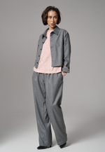 Рубашка-жакет укороченная серая