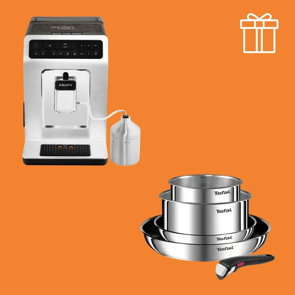 Автоматическая кофемашина KRUPS EA894T10 + Набор посуды Ingenio Cook Eat 10 предметов L881SA04