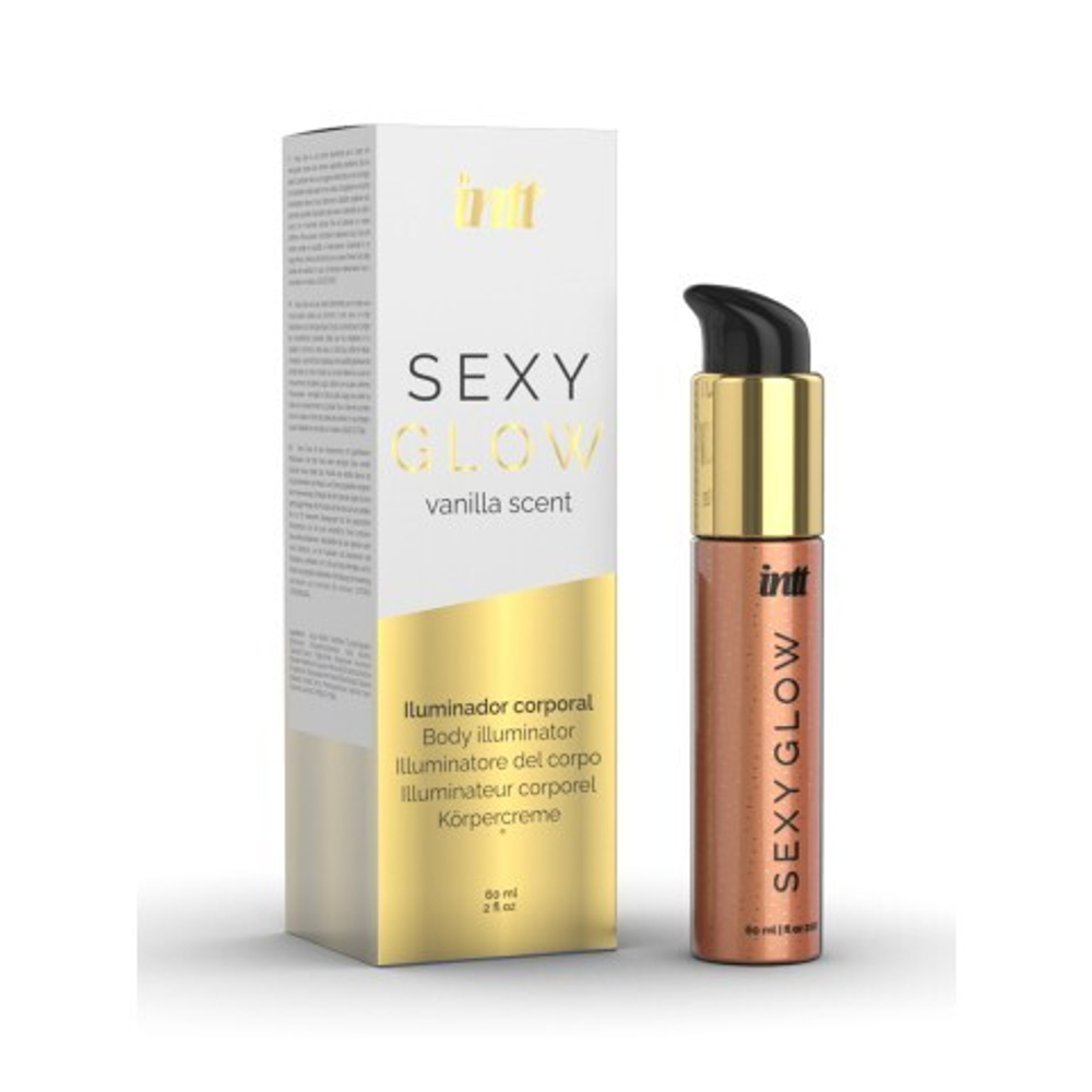 Хайлайтер для тела с ароматом ванили и золотистыми микрогранулами Intt Sexy Glow, 60 мл
