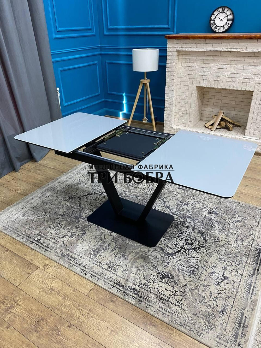 Кухонный раздвижной стол "Леон", металлик