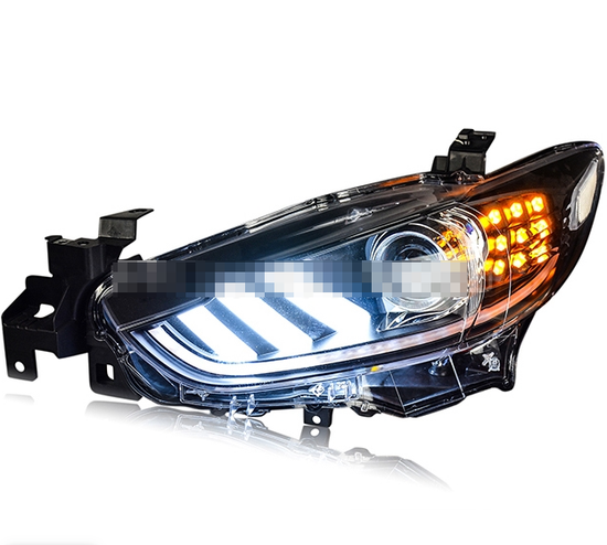 Передние фары Мазда 6 2013-2015 V6 type [Комплект Л+П; LED ходовые огни; электрокорректор; биксеноновая линза]