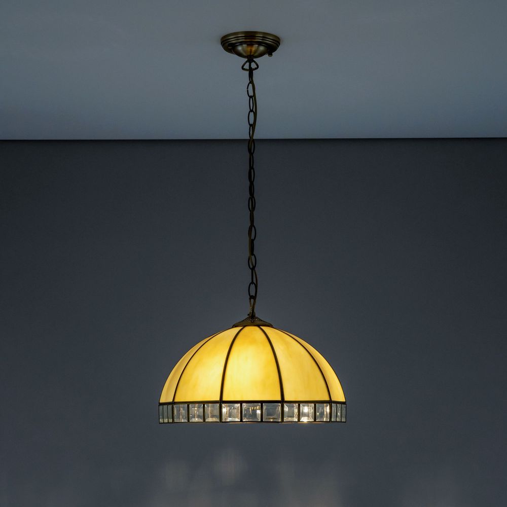 Citilux Шербург-1 CL440131 Люстра витражная подвесная Бронза