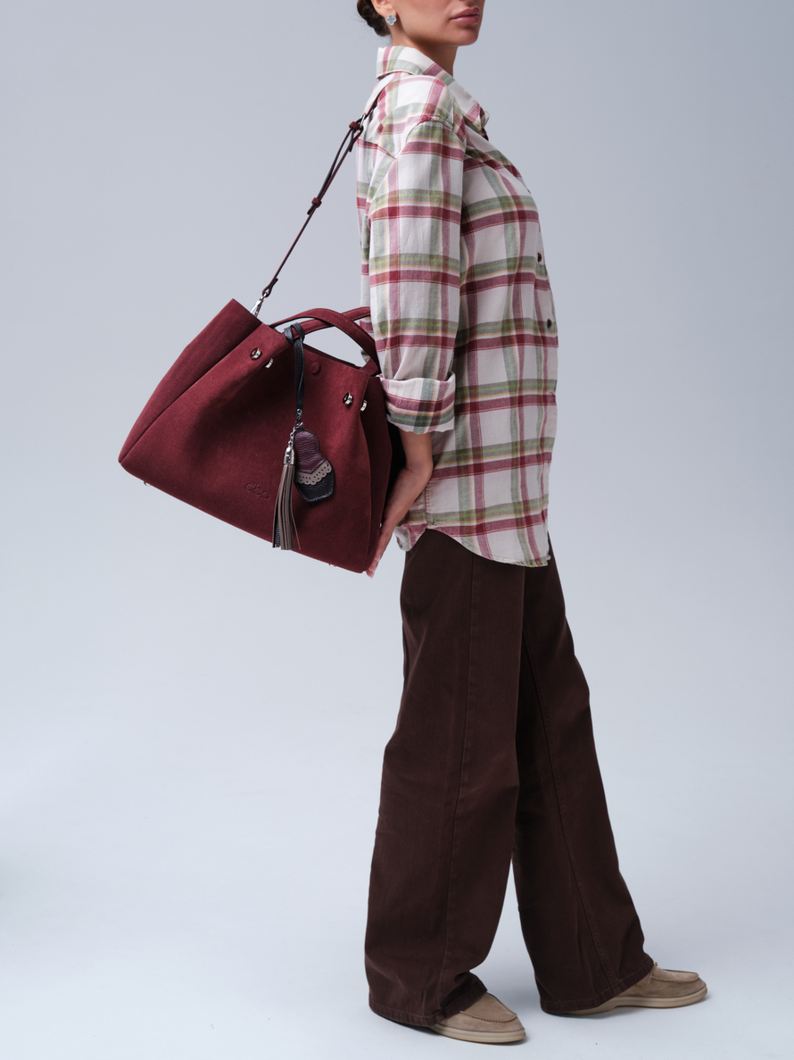 Замшевая сумка с матрешкой Vasilisa DBR 31210 махагон