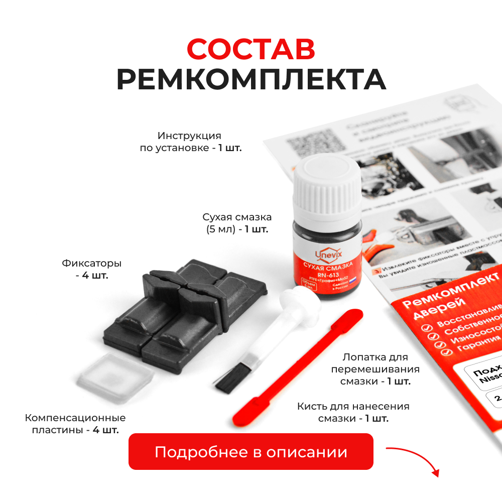 Ремкомплект ограничителей дверей Nissan X-TRAIL (IV) T33 (2 двери, тип 29) 2021-2023