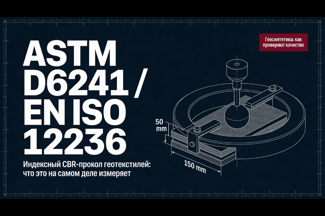 CBR-прокол геотекстилей: что измеряют ASTM D6241 и EN ISO 12236