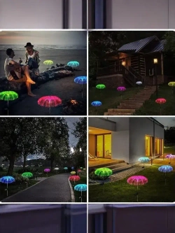 Светильник садовый на солнечной батарее уличный Медуза, 2 шт.