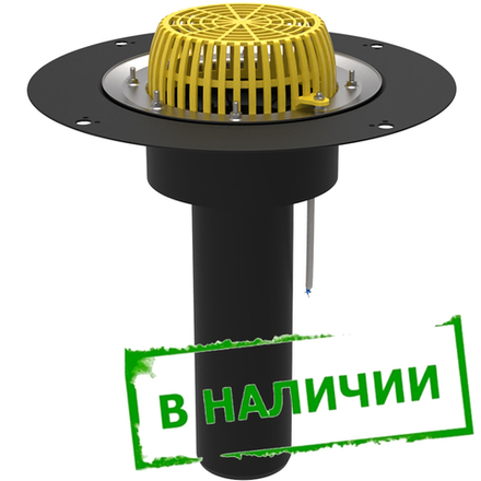 ТП-01.У.100/4-Э Кровельная воронка с электроподогревом, фланцем из нержавеющей стали и листвоуловителем