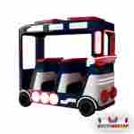 Детский поезд безресльсовый «Синий жужжик», 3 вагона, 19 мест, для ТРЦ