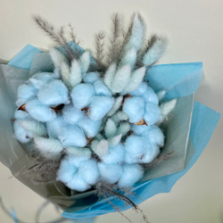 Blue lagoon. букет из сухоцветов с хлопком