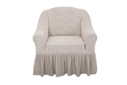 Чехол на кресло с оборкой Жаккард, цвет Слоновая кость