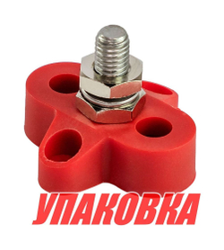 Клемма-штифт одинарная, M8, красная/красная (упаковка из 25 шт.)
