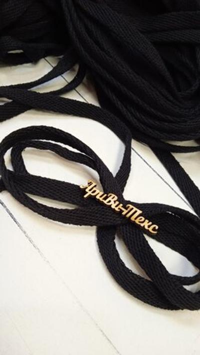 Шнур (плоский, х/б, 1,0 см). Цвет- черный