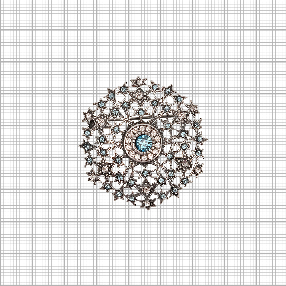 "Велха" брошь в серебряном покрытии из коллекции "INVERNO" от Jenavi с замком булавка