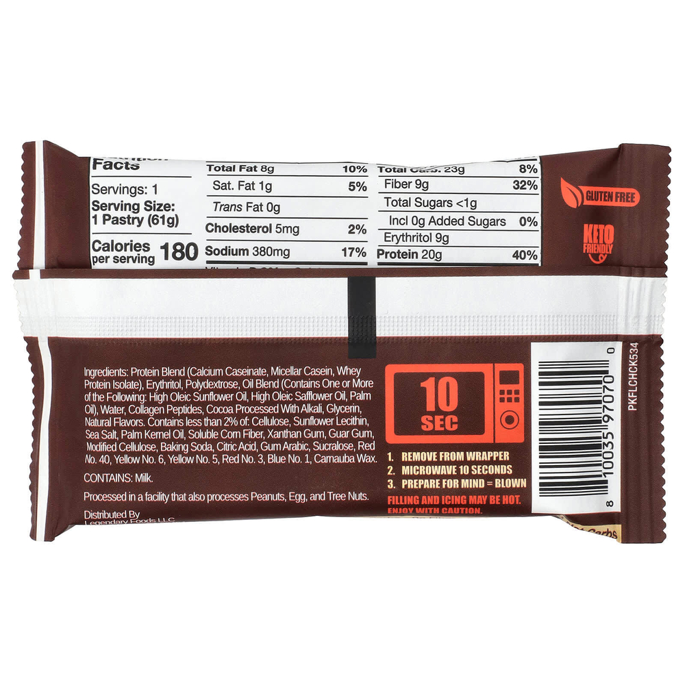 Legendary Foods, Protein Pastry, шоколадный торт, 61 г (2,2 унции)