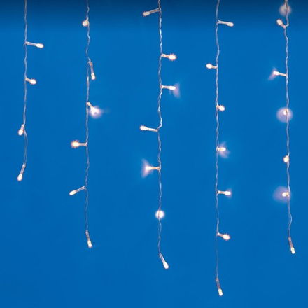 ULD-B20007-480-DTA-RC WARM WHITE IP44 Бахрома светодиодная. 20м. С пультом. 480 светодиодов. Теплый белый свет. Провод прозрачный. ТМ Uniel