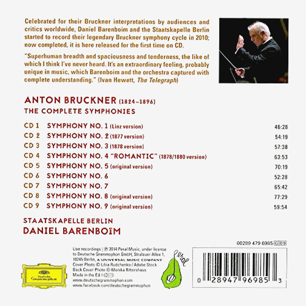 Daniel Barenboim, Staatskapelle Berlin / Anton Bruckner: The Complete Symphonies (9CD)