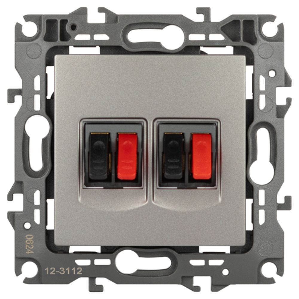 Розетка ЭРА Серия 12 12-3112-16 аудио двойная титан