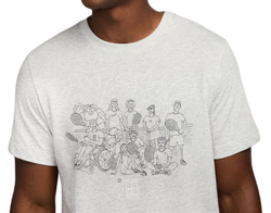 Теннисная футболка Nike Court Dri-Fit Printed - grey heather