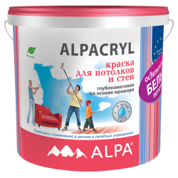 Краска акриловая Alpa Alpacryl для потолка и стен 2л