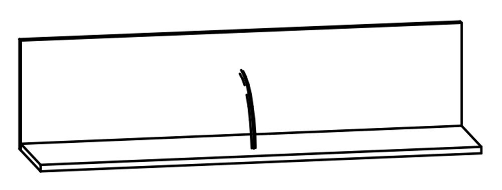 Полка навесная Камея (Дуб Сонома, ЛДСП Белый глянец)