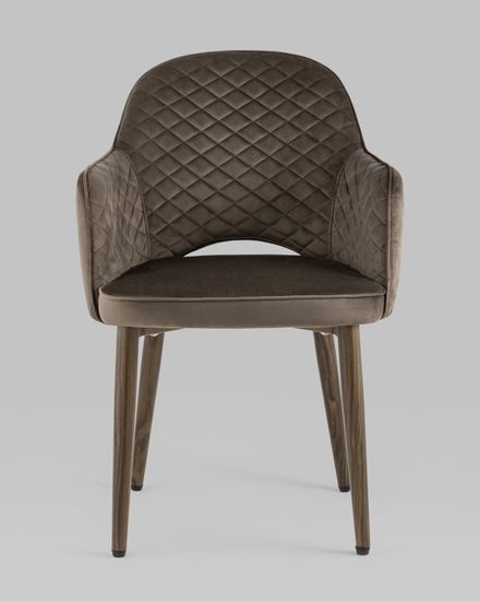 Стул Венера диамант NEW, велюр коричневый (ножки дерево) NP