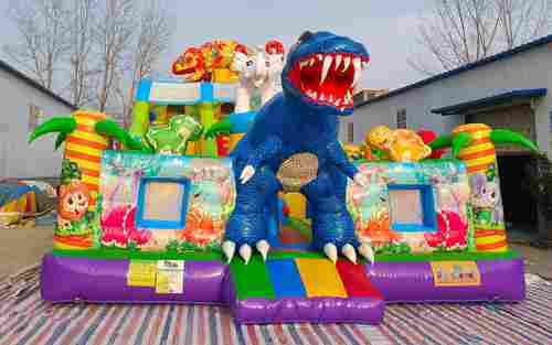 Коммерческий надувной батут «Хамелеон и динозавры Ультра» 12*6*6 м