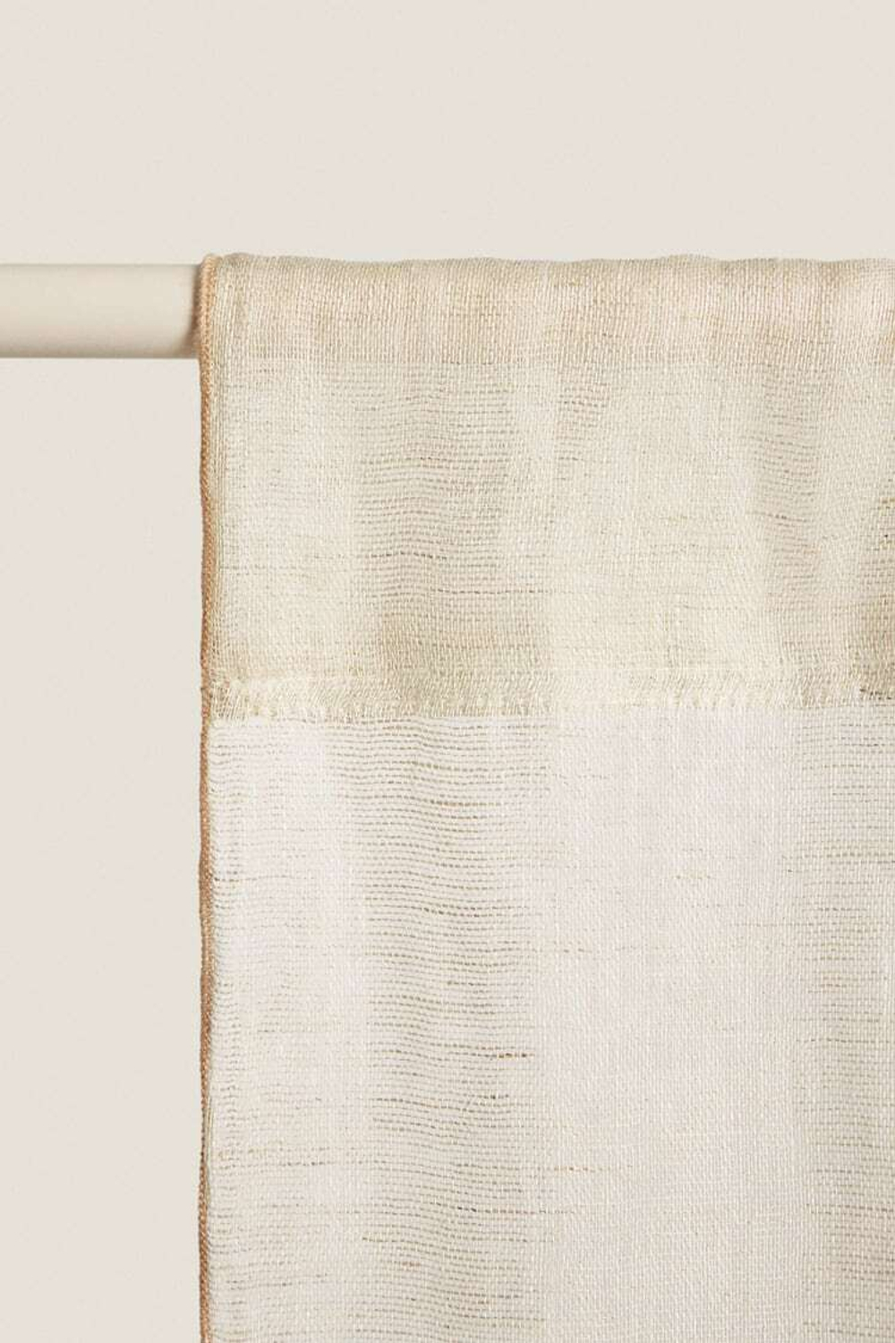 ZARA HOME XL ЛЬНЯНАЯ ЗАНАВЕСКА, СВЕТЛО-БЕЖЕВЫЙ