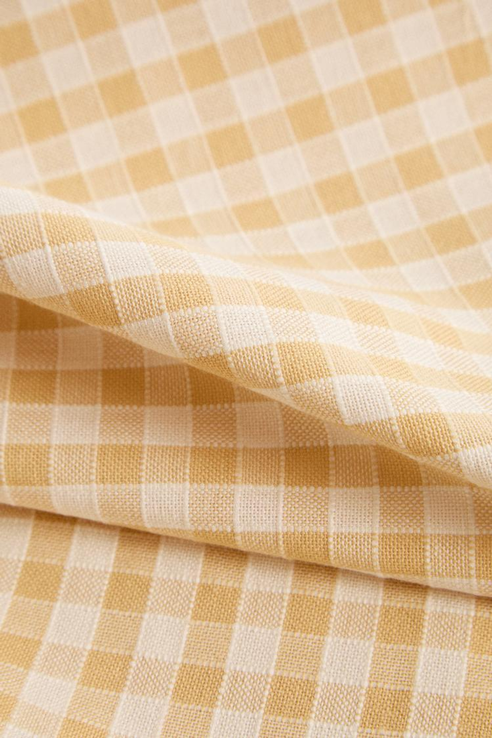 ZARA HOME ХЛОПКОВАЯ СКАТЕРТЬ В КЛЕТКУ, ВАНИЛЬНЫЙ