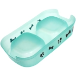 Миска пластиковая двойная «КоТиК», цвет мятный, 24*13*5см (2*300мл)