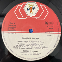 Винтажная виниловая пластинка LP Ricchi and Poveri Mamma Maria (Италия 1982) Богатые И Бедные
