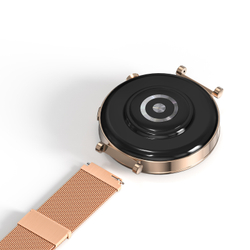 Ремешок из нержавеющей стали золотистого цвета от Dux Ducis для смарт часов Huawei watch GT4, GT5, GT5 Pro (18мм), серия Milanese Series (миланская петля)