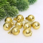 Новогодние шары 3 см (набор 9 шт) «Рельефный узор», золотой