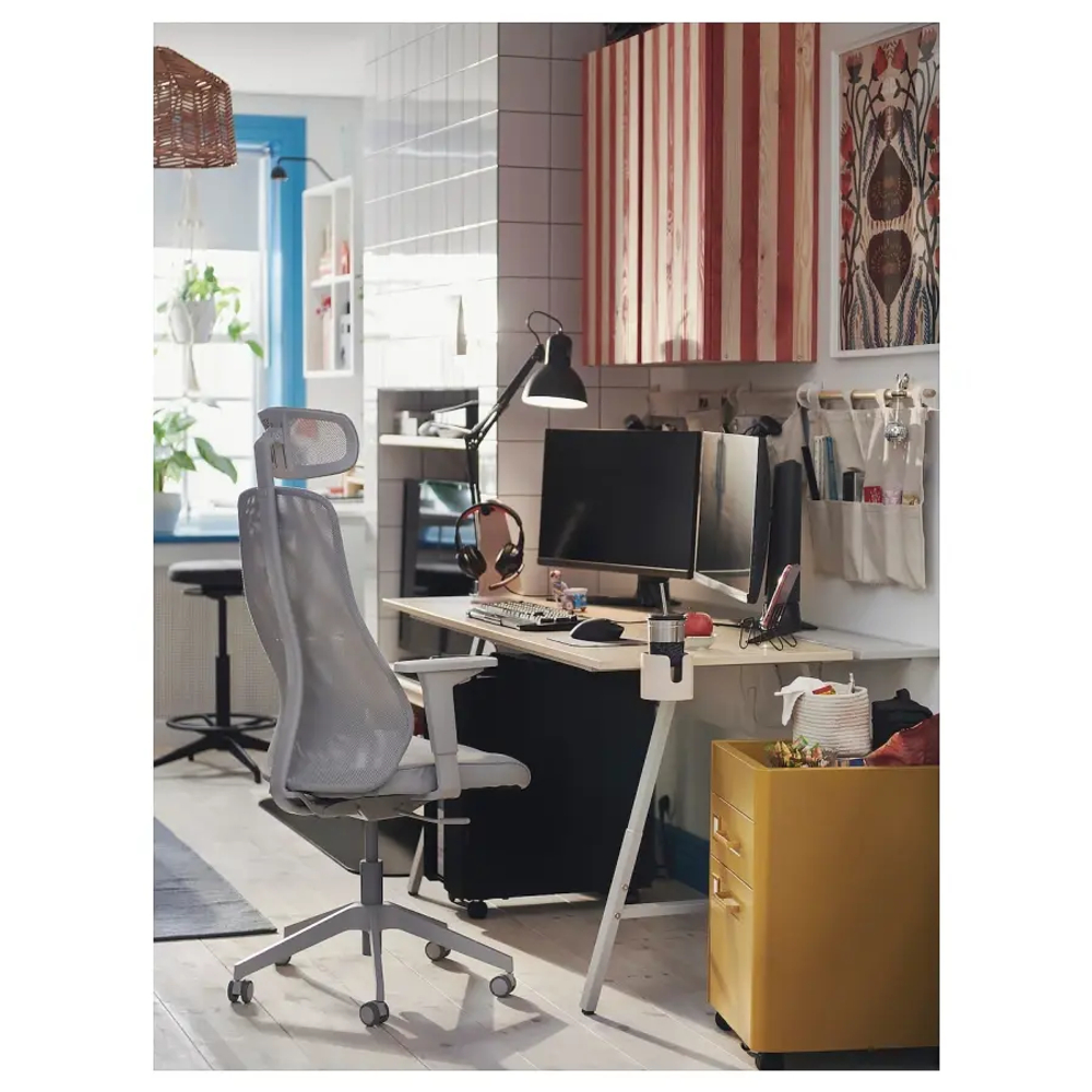 Игровой стол - IKEA UTESPELARE, с эффектом ясеня/серый, 160х80, УТЕСПЕЛАРЕ ИКЕА  ИКЕА
