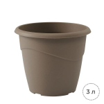 Горшок цветочный EDA 3 л, диаметр 20 см, коричневый