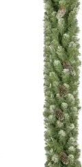 Хвойная гирлянда Снежная королева с шишками заснеженная 270*30 см., ПВХ,ЕлкиТорг (23015)