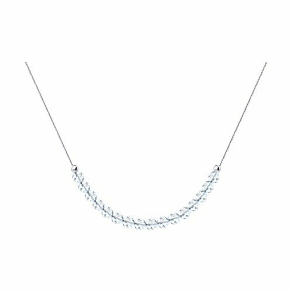 Колье из серебра с белыми кварцем
