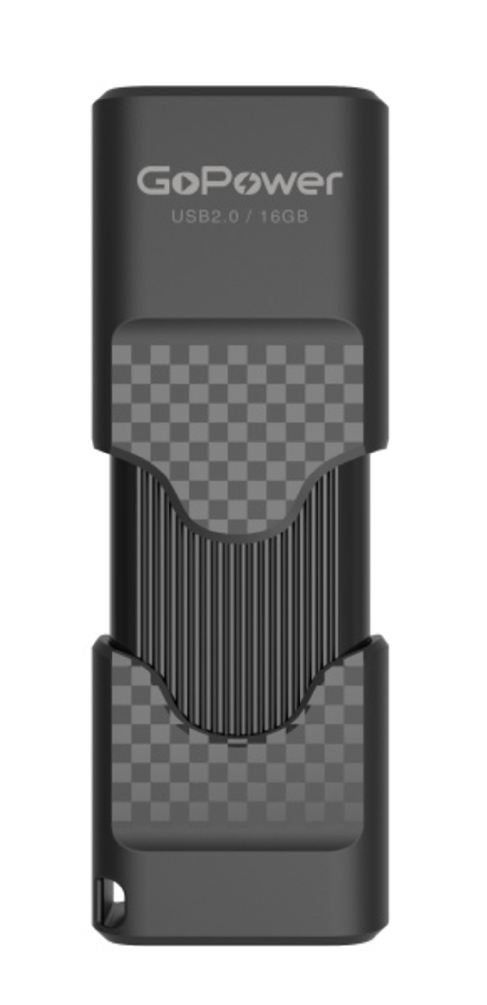 Флеш-накопитель GoPower SLIDER 16GB USB2.0 пластик черный матовый